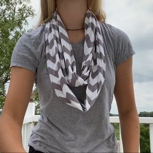grey and white chevron scarf